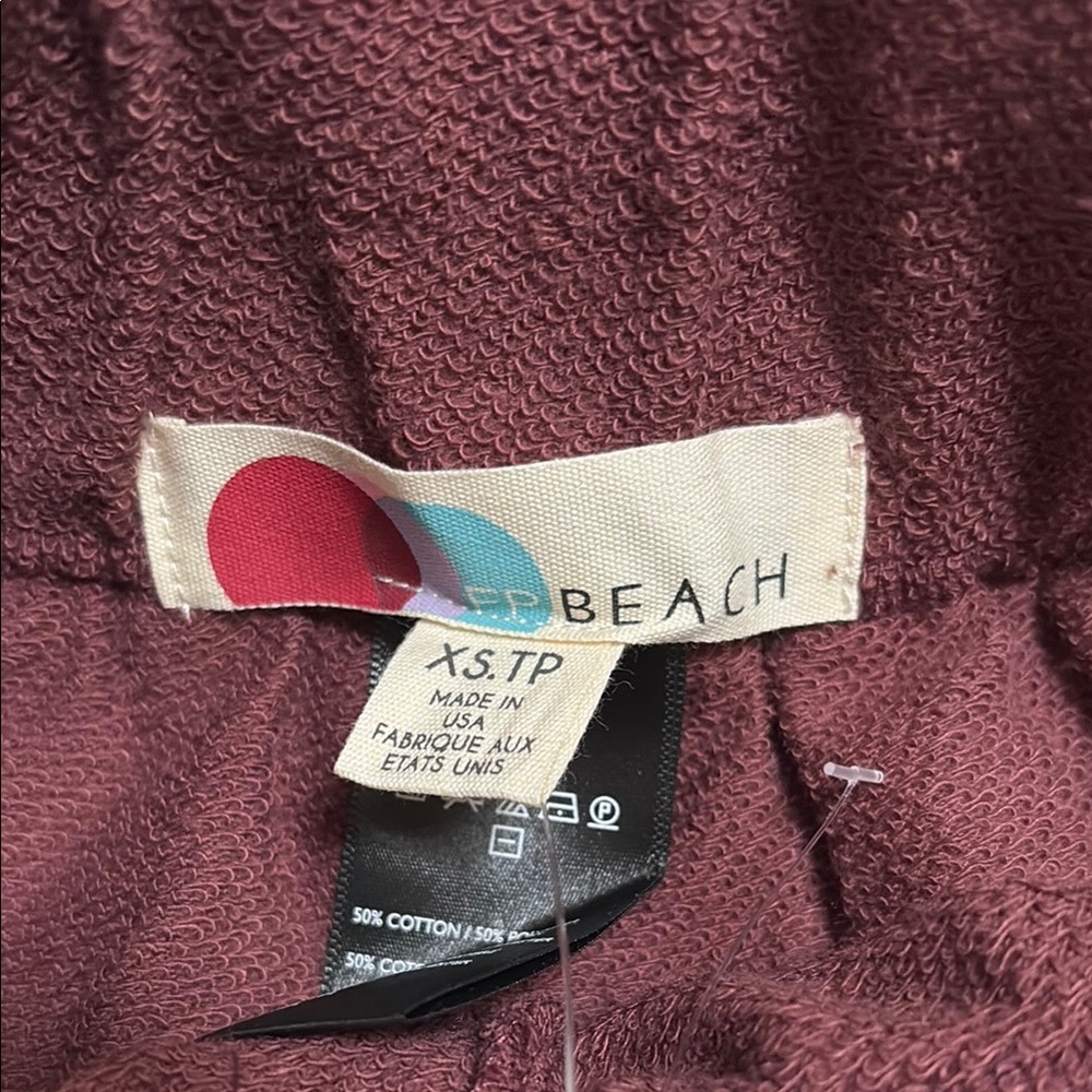 Free People Beach Maroon Cropped Gaucho Pants Size XS NWT - Picture 6 of 8
